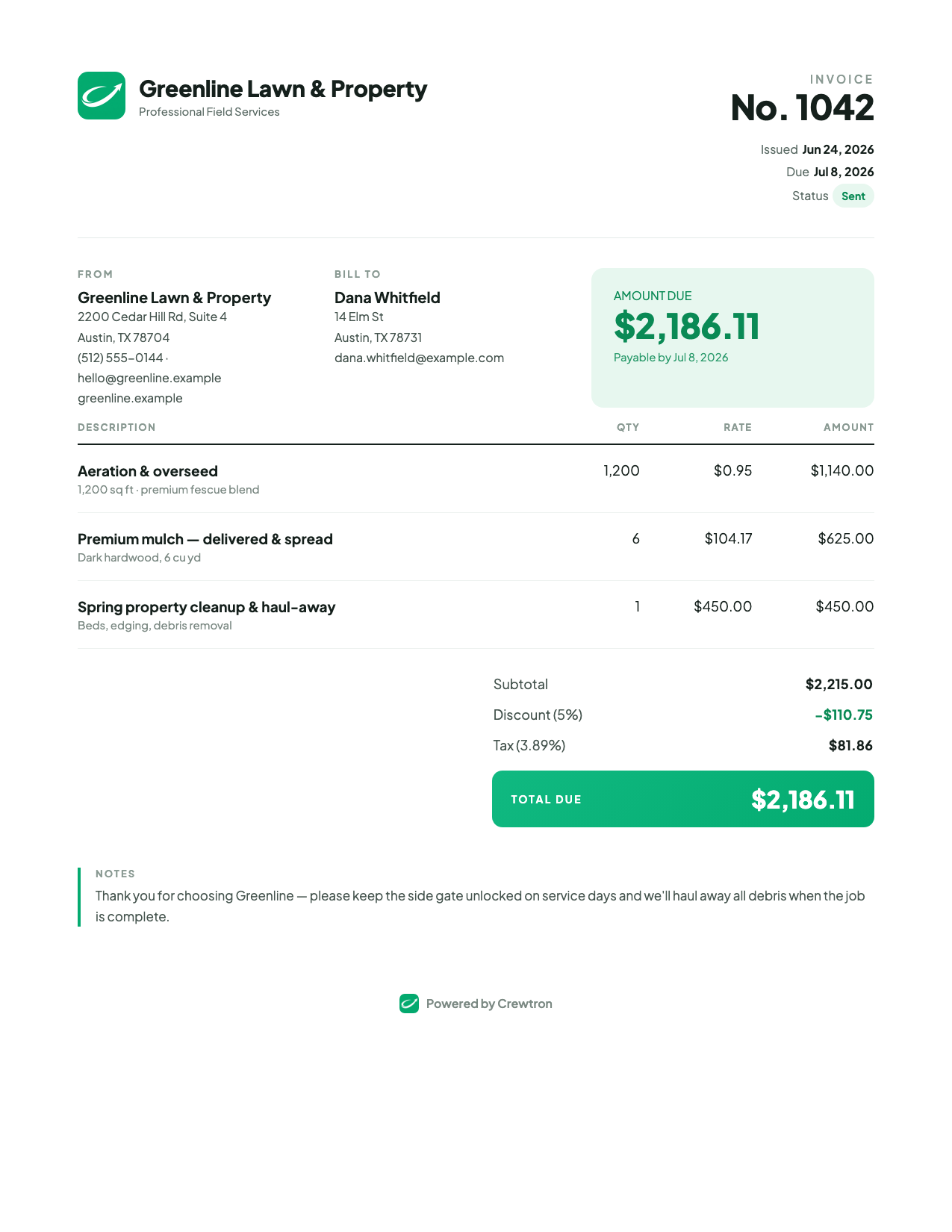Linked invoice document